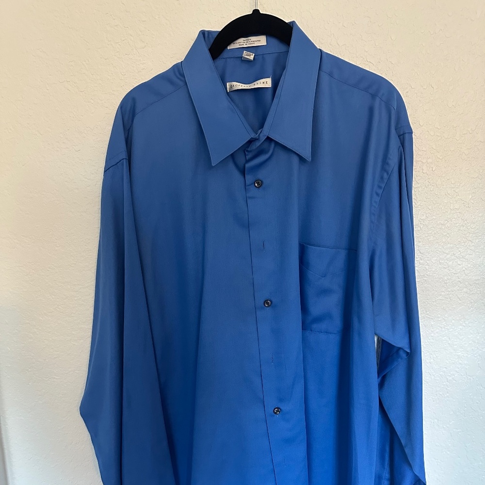 Men's Geoffrey Beene Royal Blue Wrinkle Free Dress Shirt - Size XXL 18 36/37